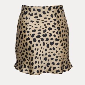 Realisation Par The Cookies Wild Things Leopard Print Mini Silk Skirt Small